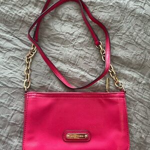 Anne Klein Fuchsia Crossbody Bag with Gold Accents